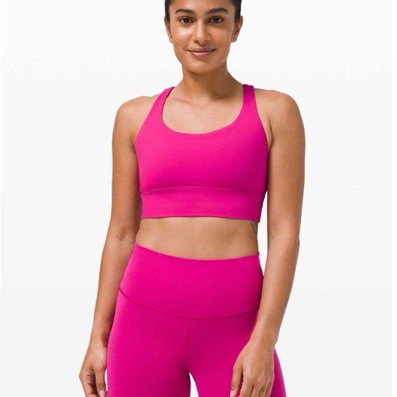 lululemon athletica Other - LULULEMON ENERGY BRA LONG LINE MEDIUM SUPPORT B-D CUP RIPENED RASPBERRY